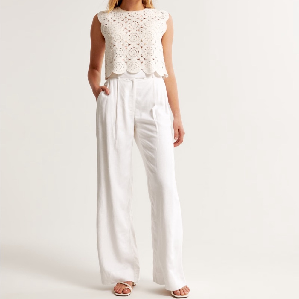 A&F Tailored Linen-Blend Pant sz 27